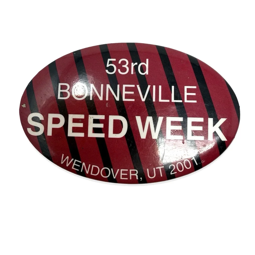 2001 Bonneville Speed Week Wendover Utah Large Racing Event Pin Button Badge